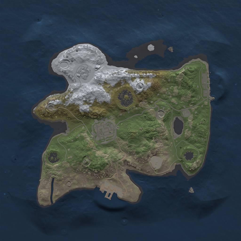 Rust Map: Procedural Map, Size: 2250, Seed: 144258, 8 Monuments