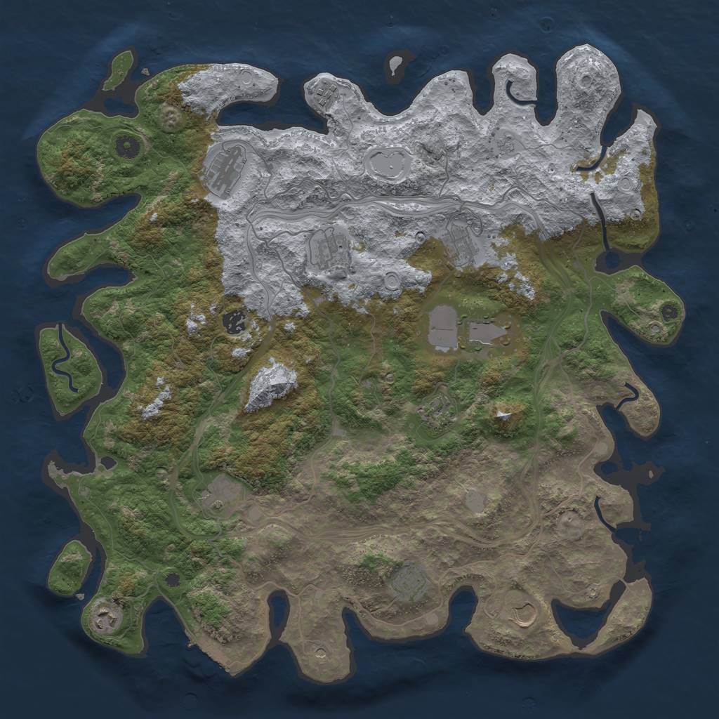 Rust Map: Procedural Map, Size: 4500, Seed: 123412, 17 Monuments