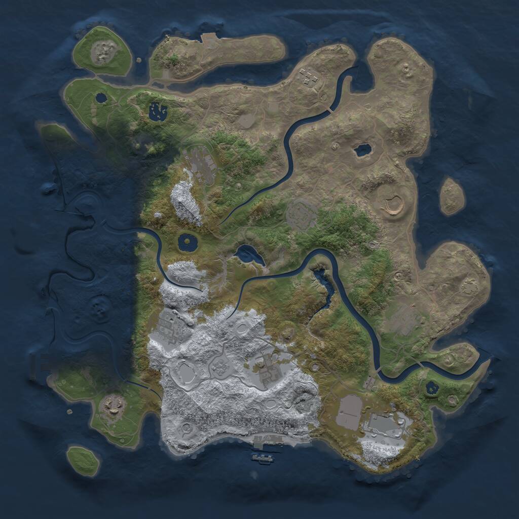 Rust Map: Procedural Map, Size: 4000, Seed: 836429137, 16 Monuments