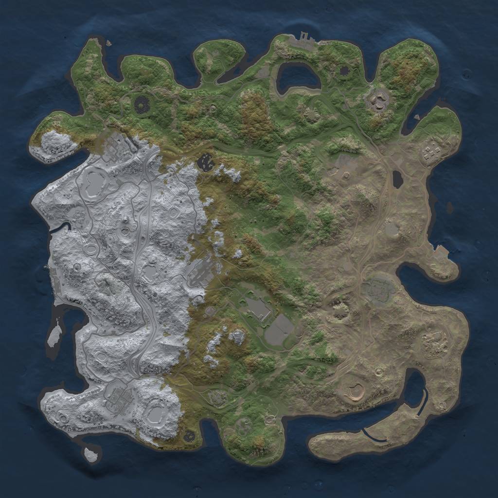 Rust Map: Procedural Map, Size: 4300, Seed: 353531, 19 Monuments