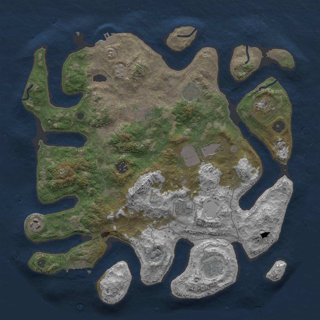 Rust Map: Procedural Map, Size: 4000, Seed: 284, 17 Monuments