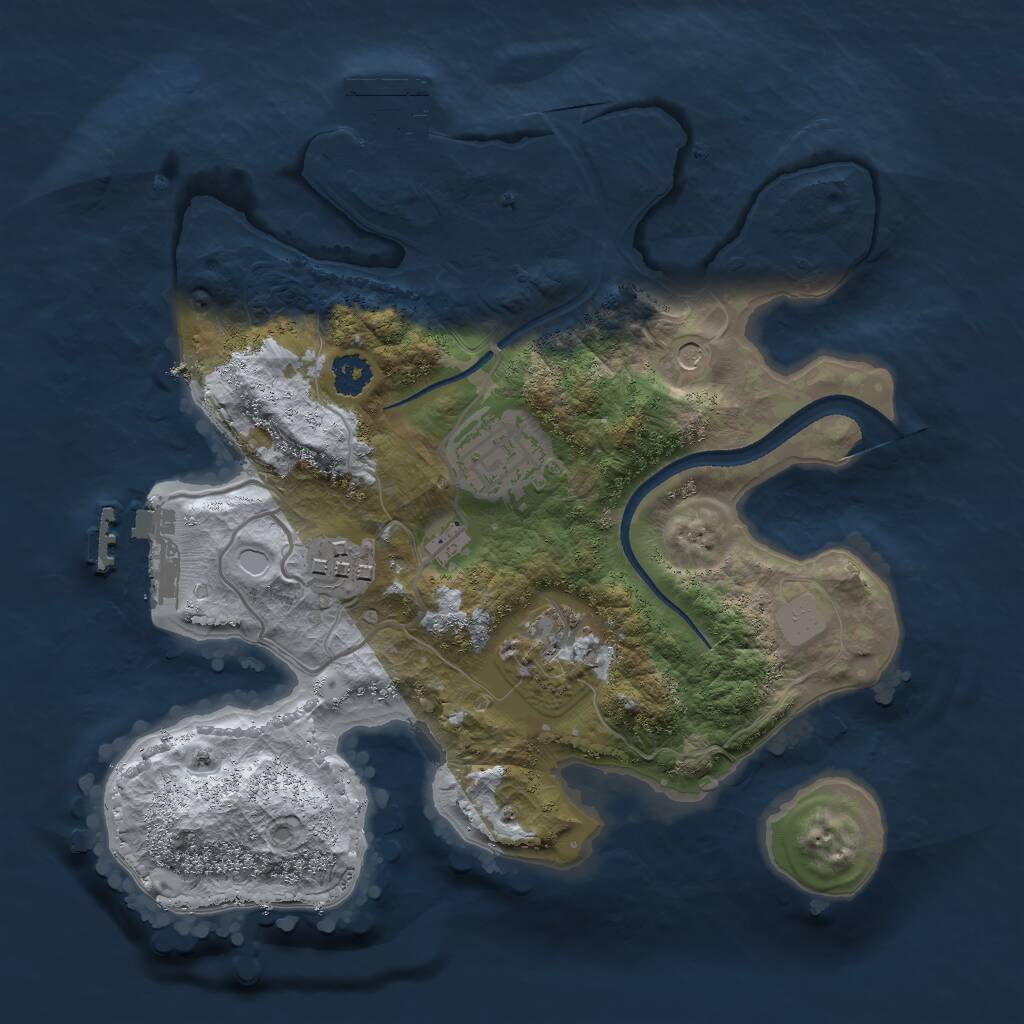 Rust Map: Procedural Map, Size: 2500, Seed: 726723, 7 Monuments