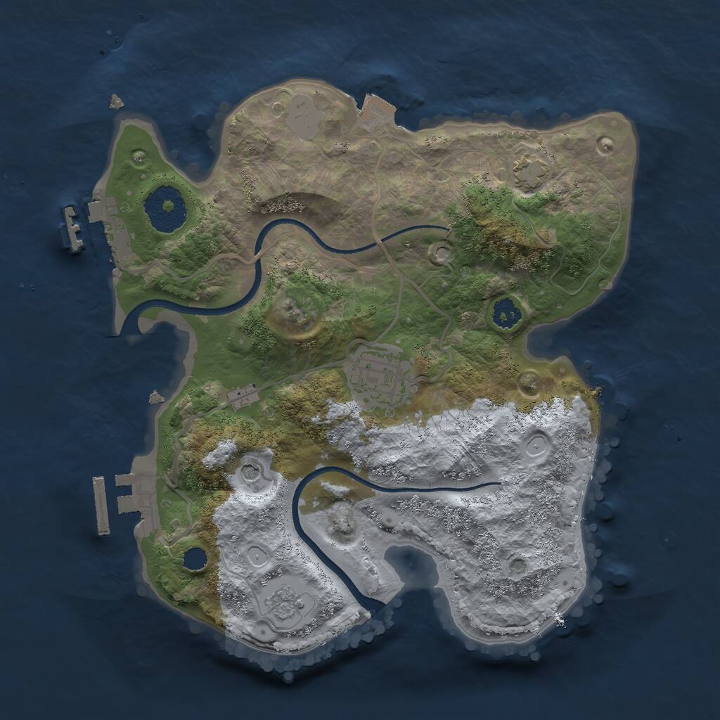 Rust Map: Procedural Map, Size: 2500, Seed: 6243, 7 Monuments