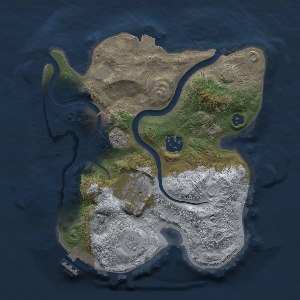 Rust Map: Procedural Map, Size: 2500, Seed: 6243, 7 Monuments