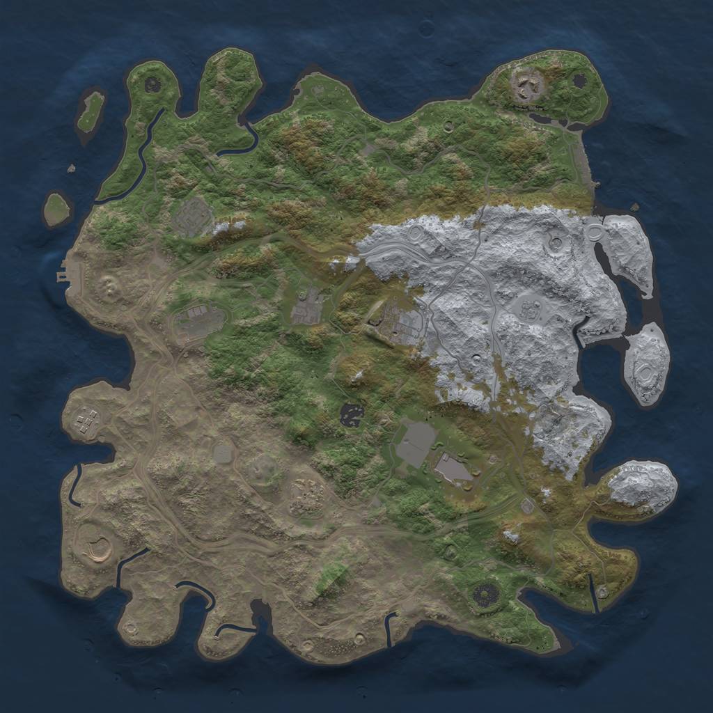 Rust Map: Procedural Map, Size: 4300, Seed: 40, 17 Monuments