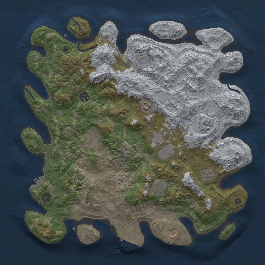Rust Map: Procedural Map, Size: 4200, Seed: 1882102389, 18 Monuments