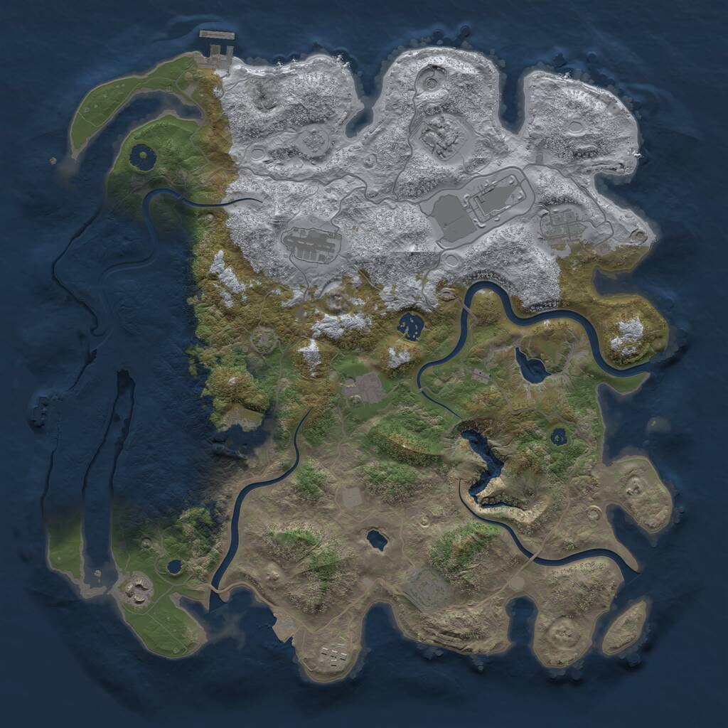 Rust Map: Procedural Map, Size: 4200, Seed: 600, 16 Monuments