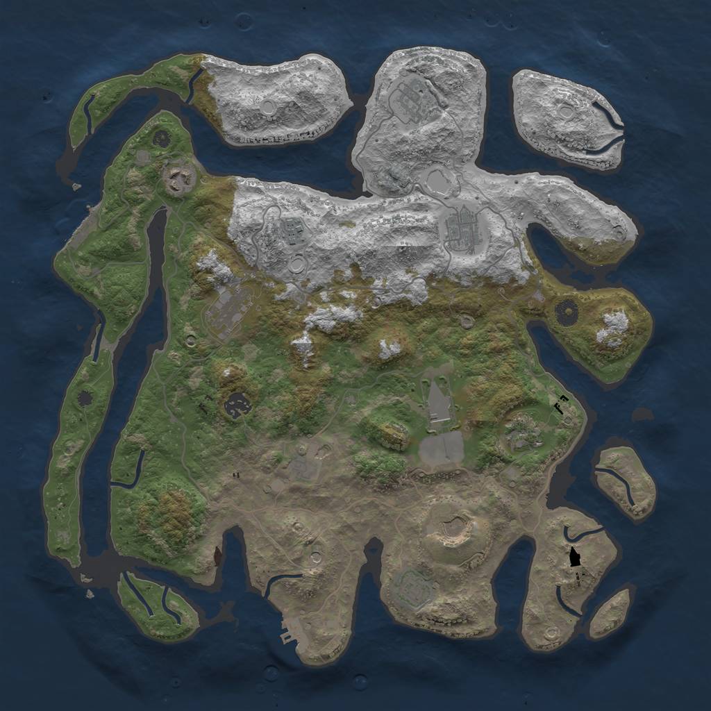 Rust Map: Procedural Map, Size: 4200, Seed: 600, 19 Monuments