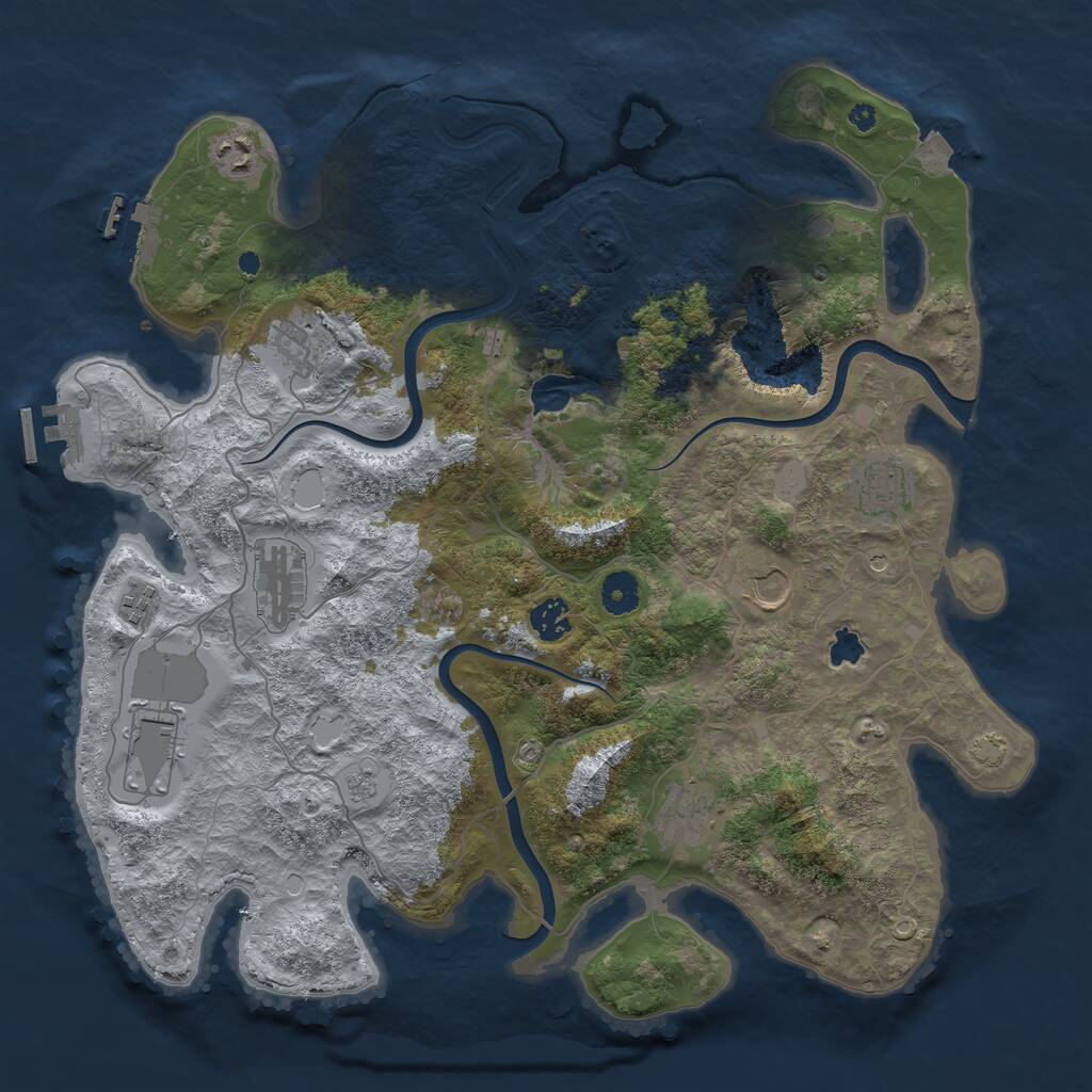 Rust Map: Procedural Map, Size: 4000, Seed: 437, 15 Monuments
