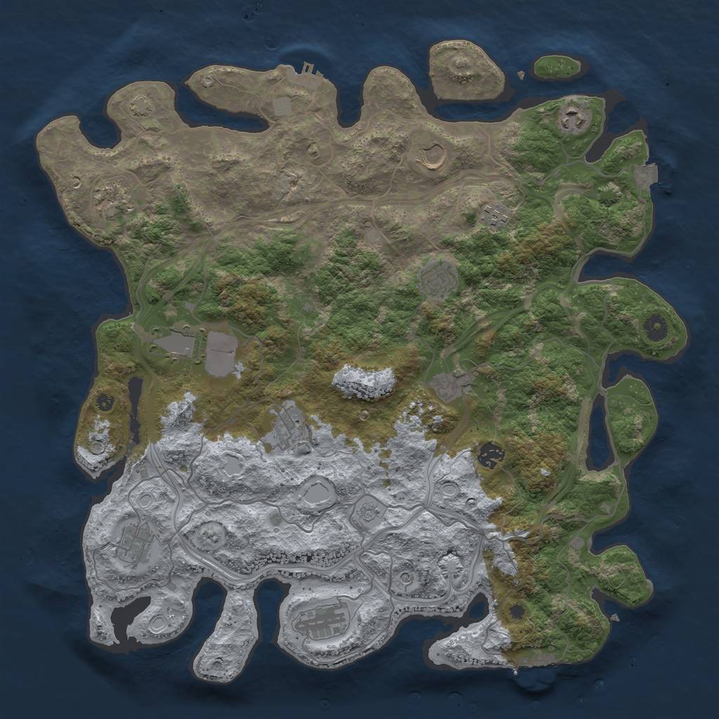 Rust Map: Procedural Map, Size: 4250, Seed: 1541172018, 19 Monuments