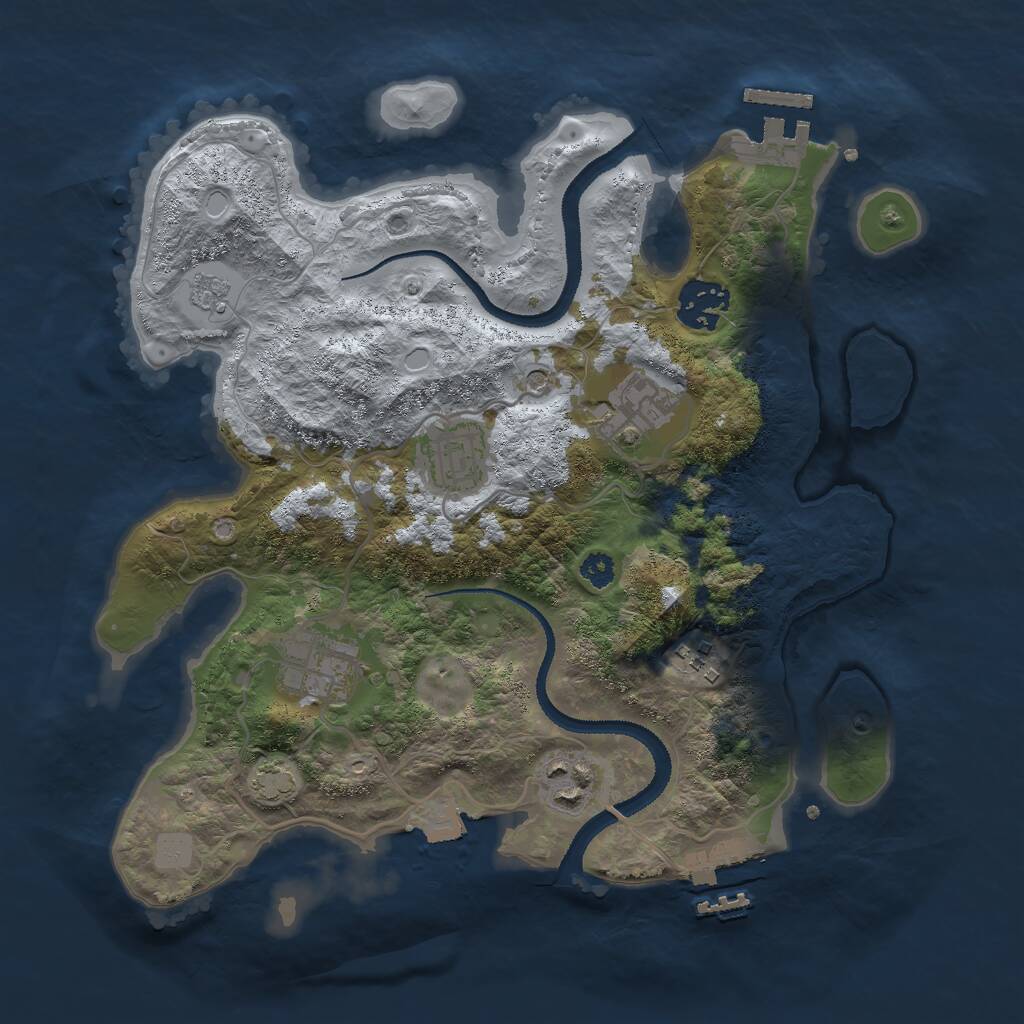Rust Map: Procedural Map, Size: 3000, Seed: 269717877, 12 Monuments