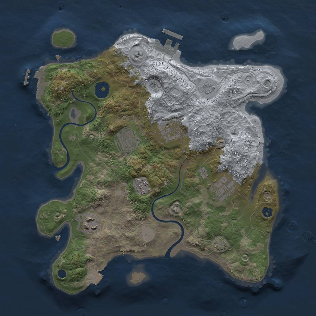 Rust Map: Procedural Map, Size: 3000, Seed: 73910137, 11 Monuments