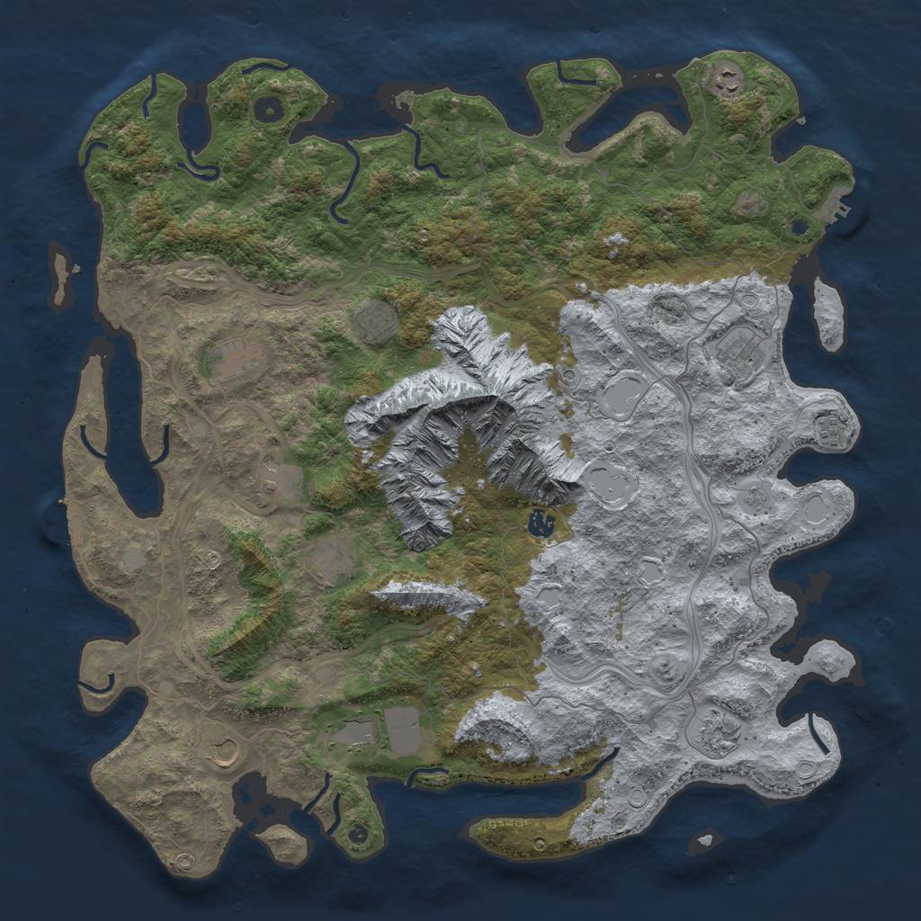 Rust Map: Procedural Map, Size: 5000, Seed: 634224187, 18 Monuments