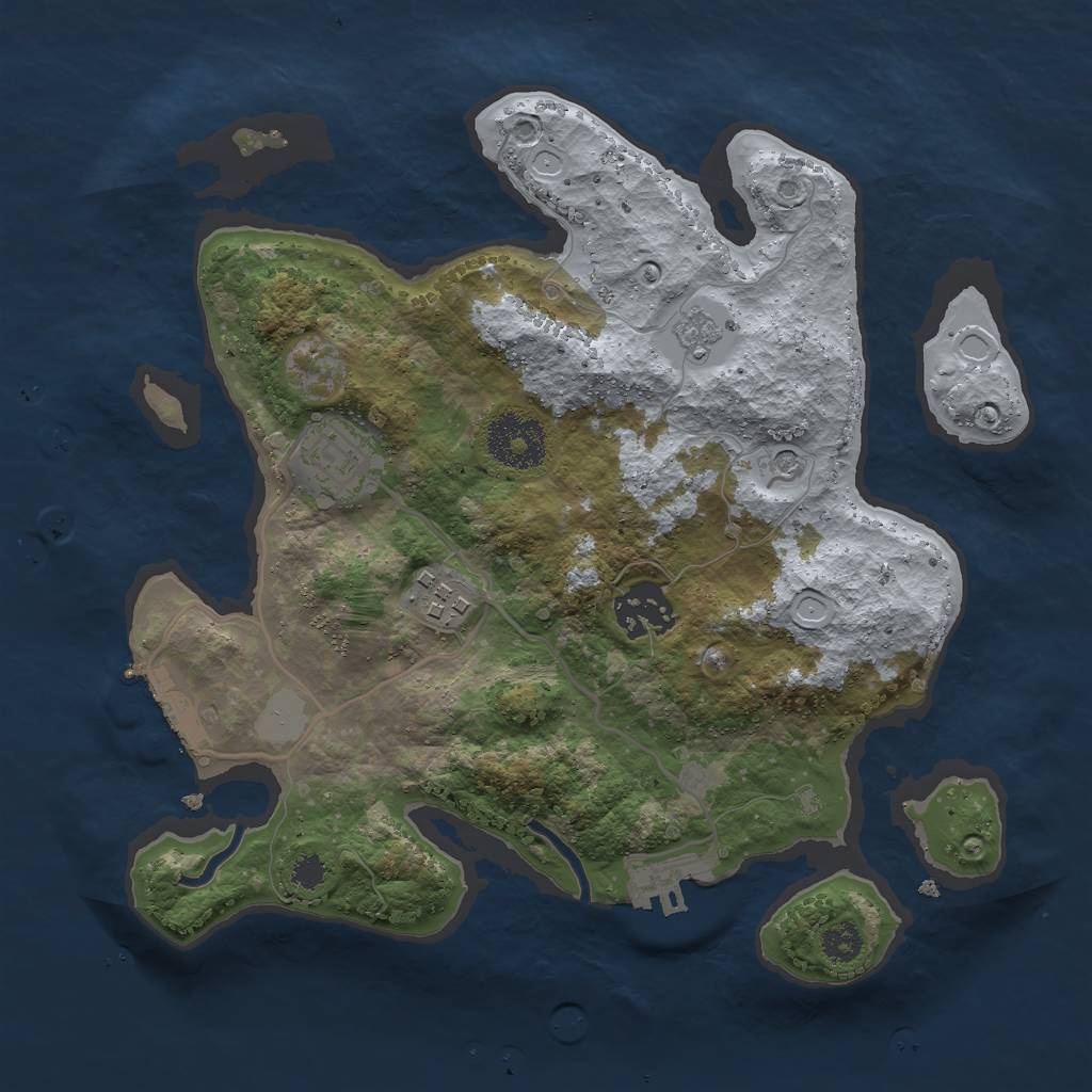 Rust Map: Procedural Map, Size: 2800, Seed: 42069, 10 Monuments