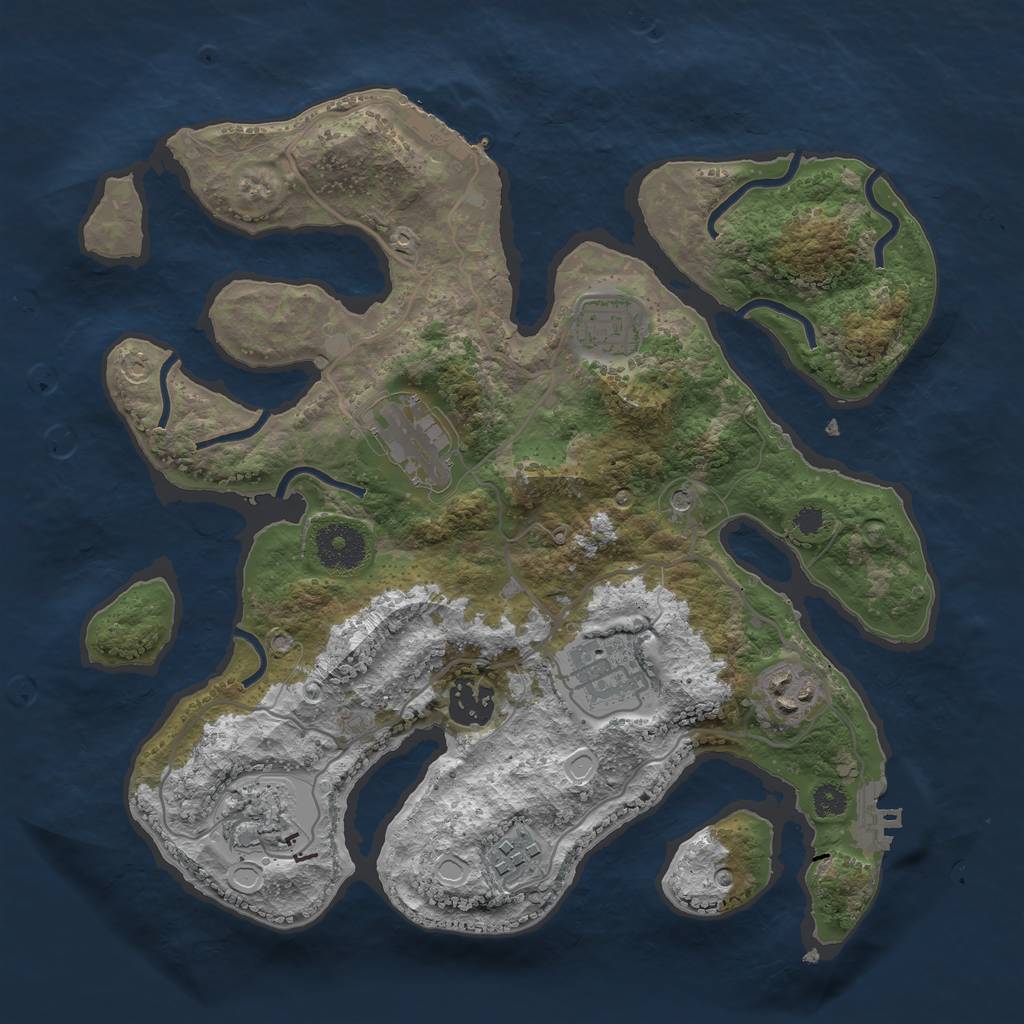 Rust Map: Procedural Map, Size: 3200, Seed: 366862541, 15 Monuments