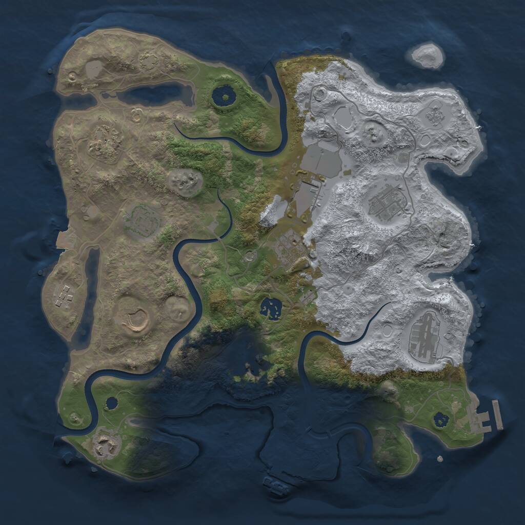Rust Map: Procedural Map, Size: 3500, Seed: 5900, 17 Monuments