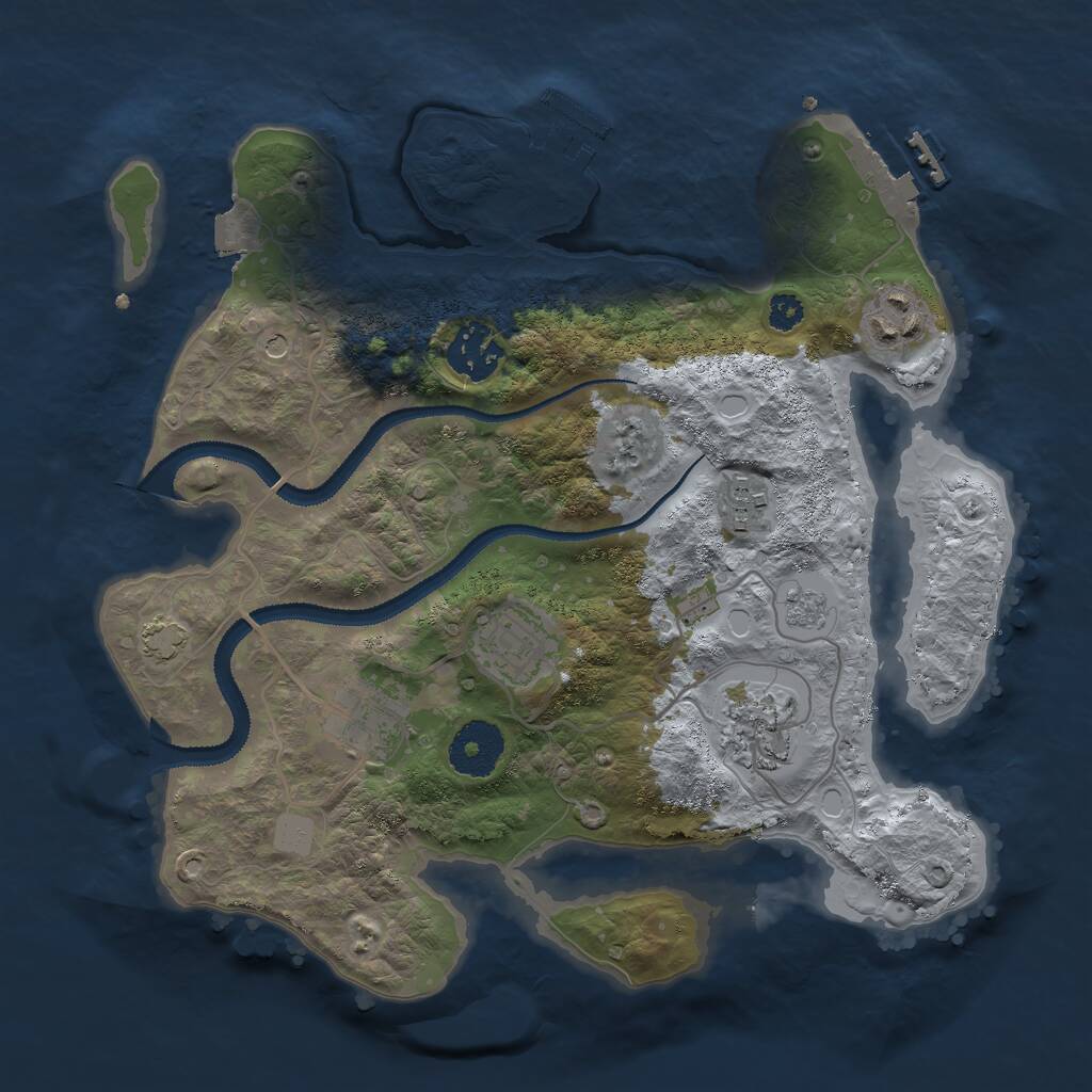 Rust Map: Procedural Map, Size: 3000, Seed: 630146, 12 Monuments
