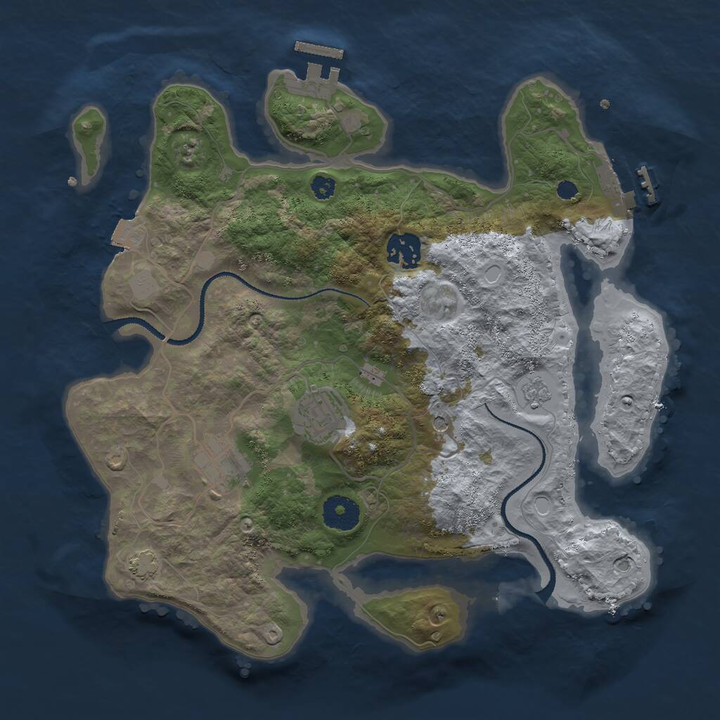 Rust Map: Procedural Map, Size: 3000, Seed: 630146, 9 Monuments