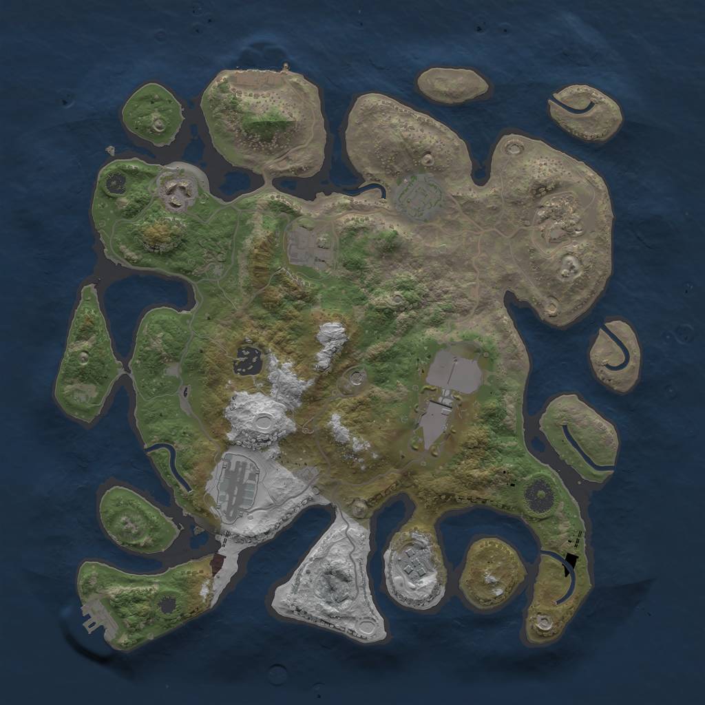 Rust Map: Procedural Map, Size: 3500, Seed: 1116379950, 16 Monuments