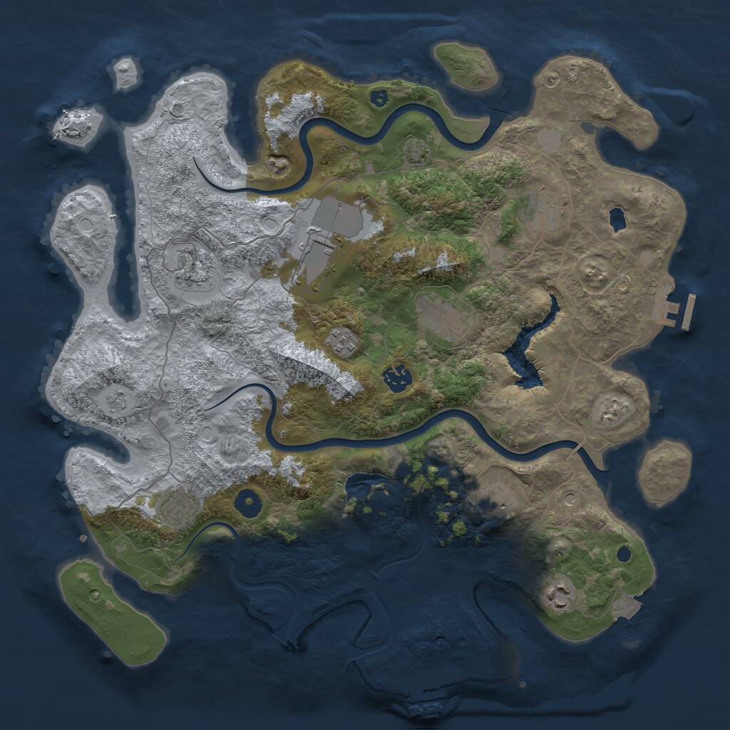 Rust Map: Procedural Map, Size: 4000, Seed: 563, 15 Monuments