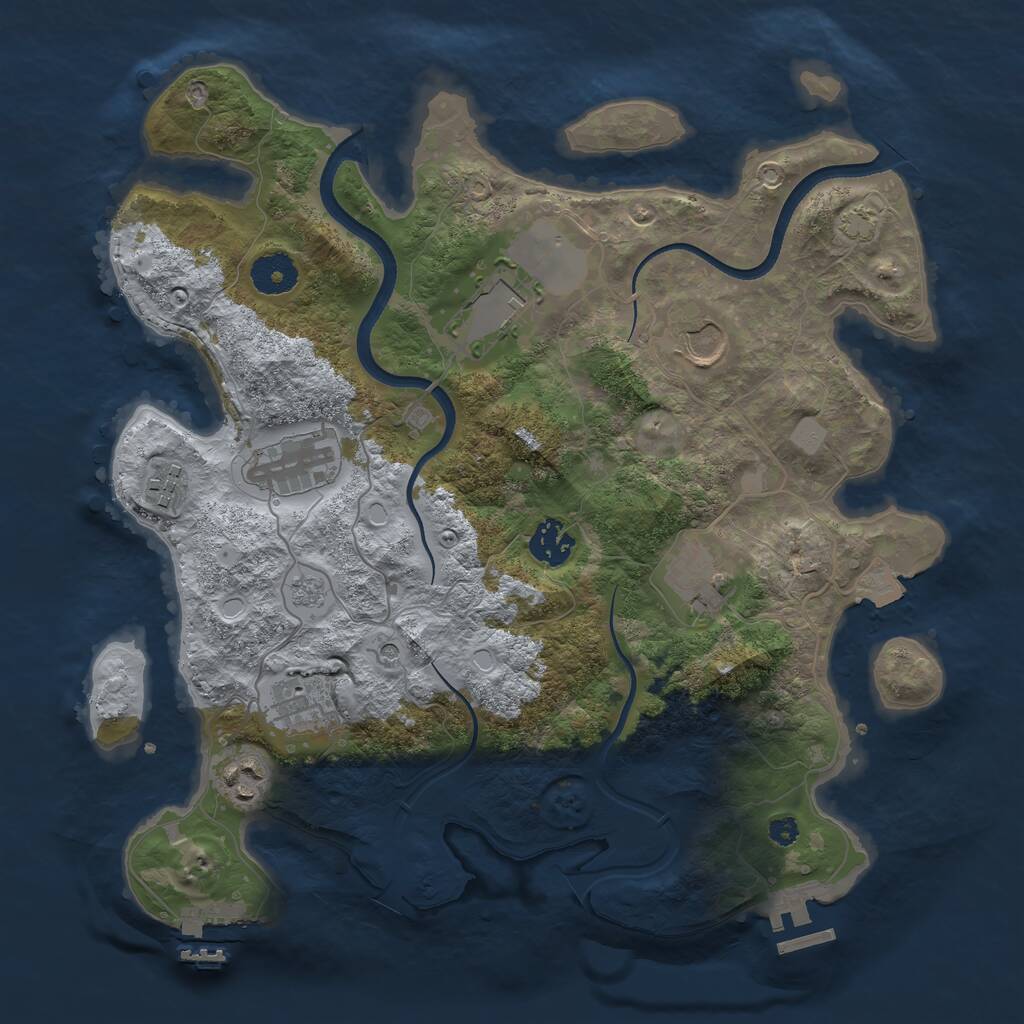 Rust Map: Procedural Map, Size: 3500, Seed: 81510, 14 Monuments