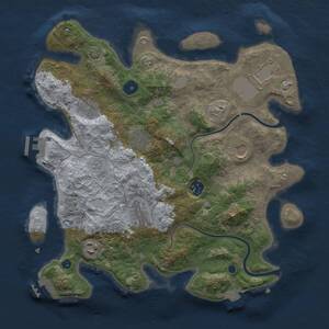 Thumbnail Rust Map: Procedural Map, Size: 3500, Seed: 81510, 13 Monuments