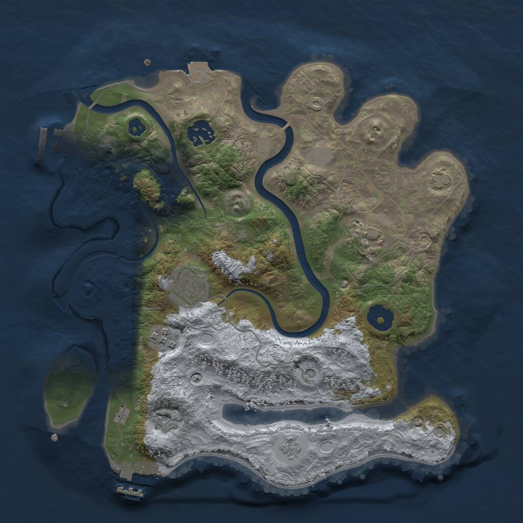 Rust Map: Procedural Map, Size: 3000, Seed: 64373087, 10 Monuments