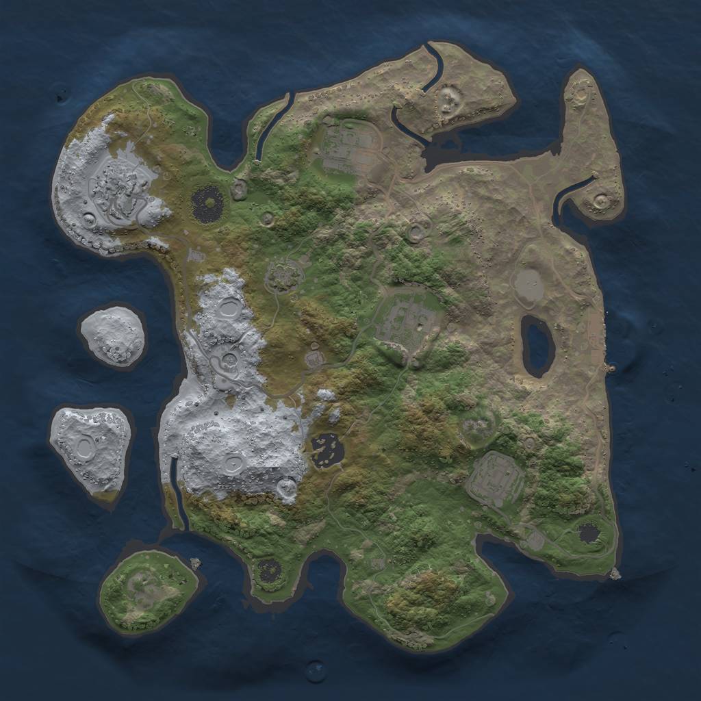 Rust Map: Procedural Map, Size: 3000, Seed: 245630, 11 Monuments