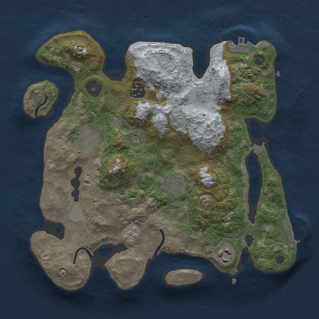 Rust Map: Procedural Map, Size: 3000, Seed: 14565, 12 Monuments