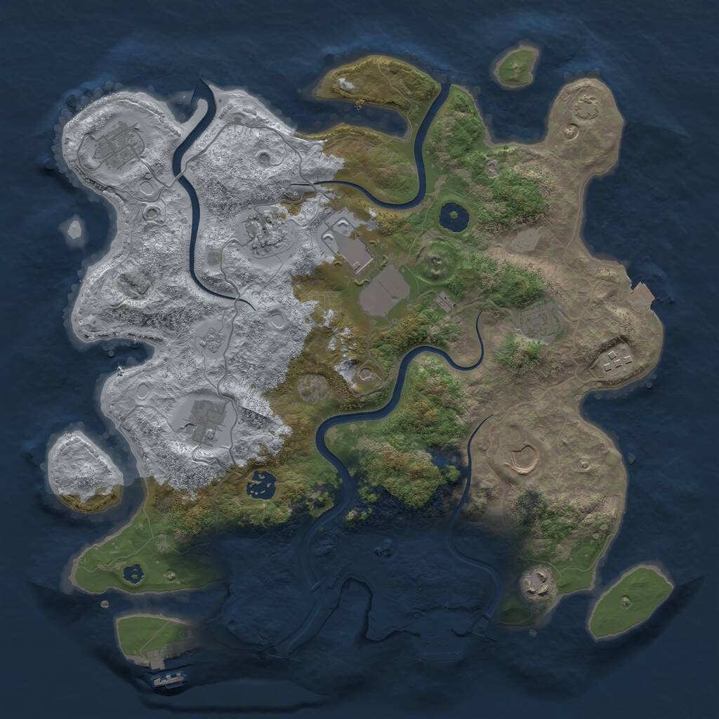 Rust Map: Procedural Map, Size: 3700, Seed: 98765434, 15 Monuments