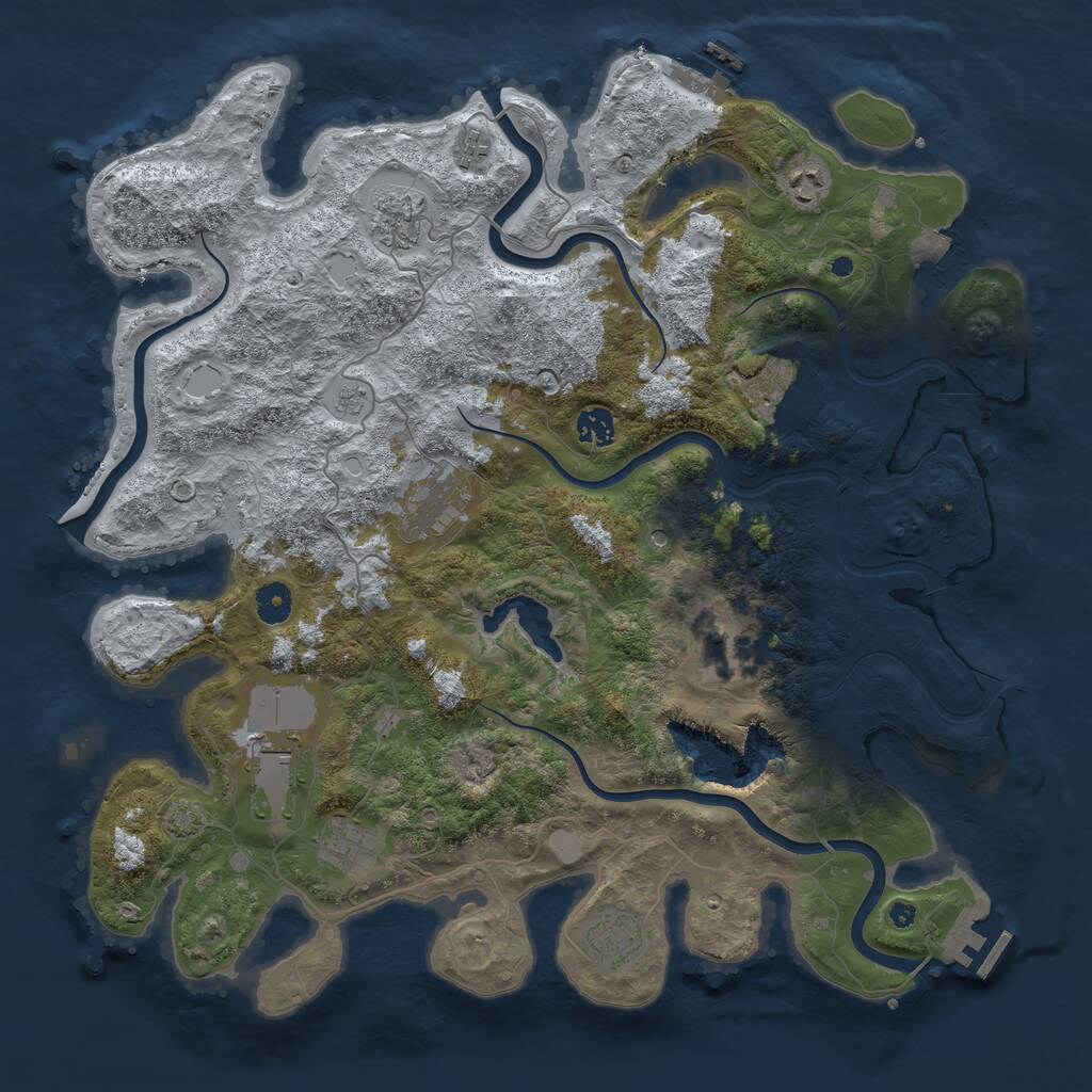 Rust Map: Procedural Map, Size: 4200, Seed: 142312113, 16 Monuments