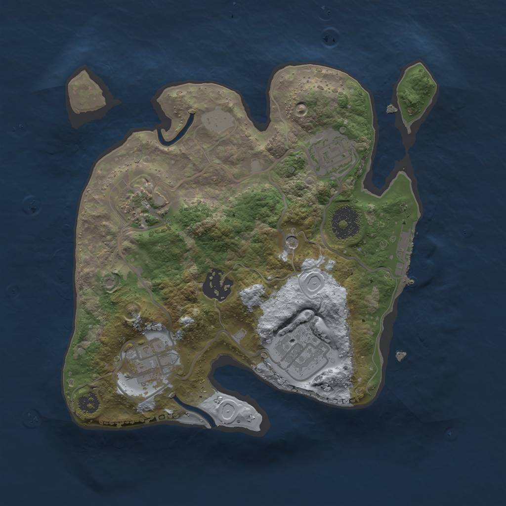 Rust Map: Procedural Map, Size: 2500, Seed: 695036079, 10 Monuments