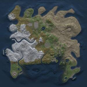 Thumbnail Rust Map: Procedural Map, Size: 3700, Seed: 18329, 16 Monuments