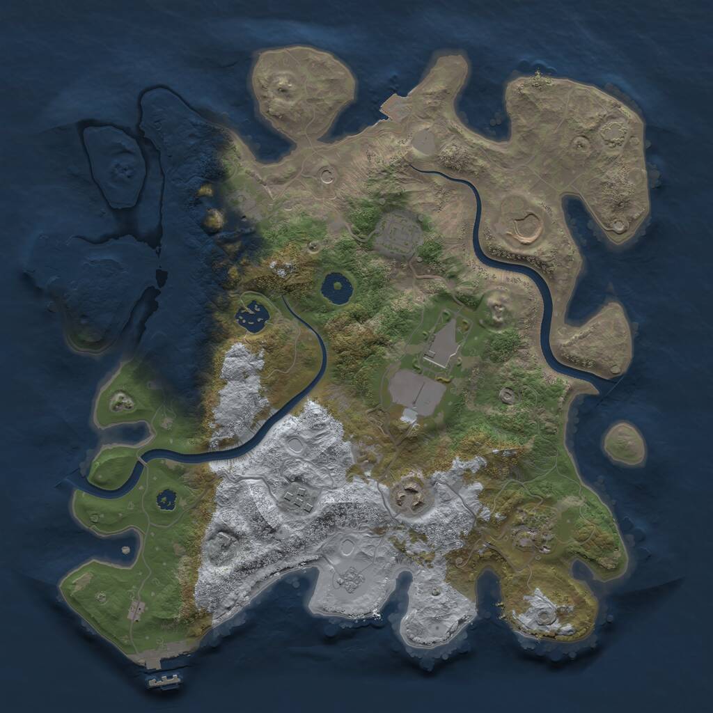 Rust Map: Procedural Map, Size: 3500, Seed: 209403, 14 Monuments