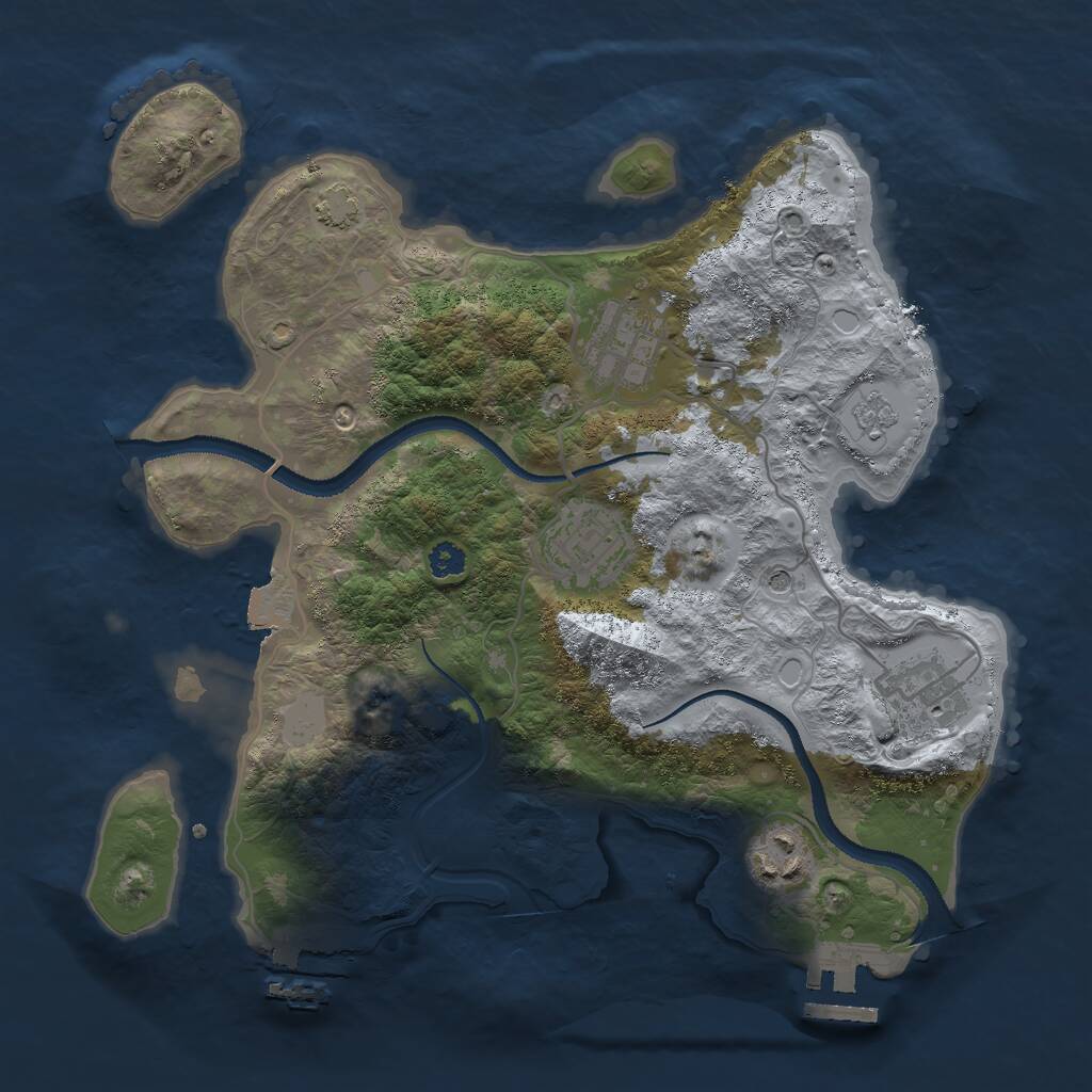 Rust Map: Procedural Map, Size: 3000, Seed: 1983115164, 10 Monuments