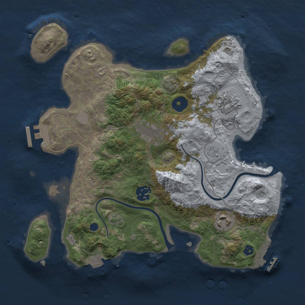 Rust Map: Procedural Map, Size: 3000, Seed: 1983115164, 10 Monuments