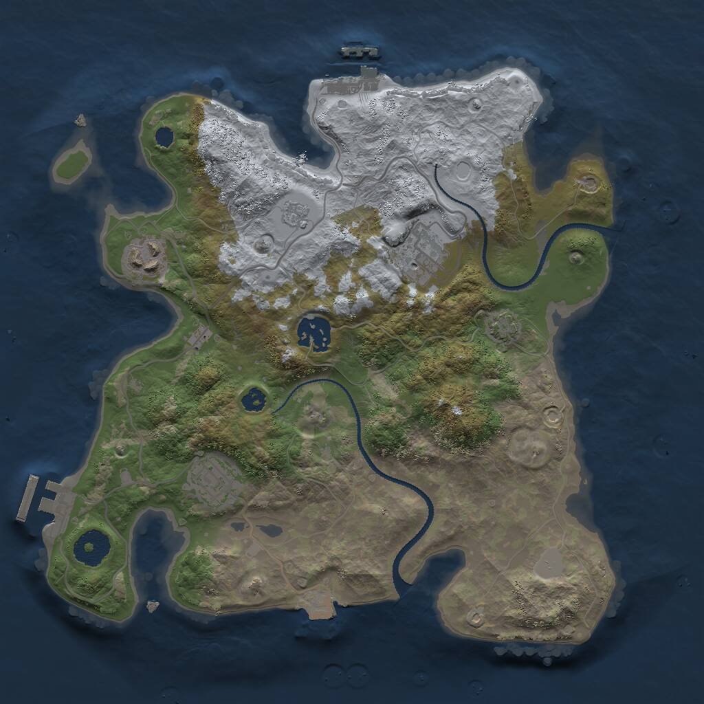 Rust Map: Procedural Map, Size: 3000, Seed: 474808335, 9 Monuments
