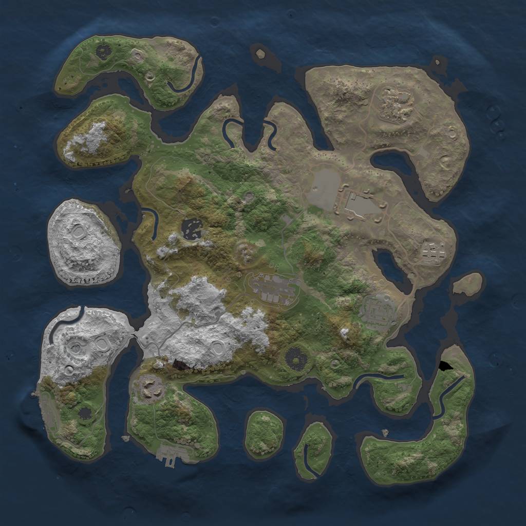 Rust Map: Procedural Map, Size: 3500, Seed: 87877442, 15 Monuments