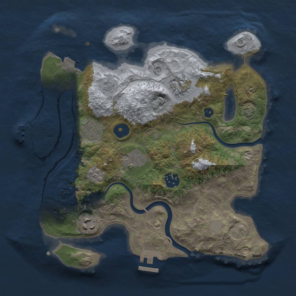 Rust Map: Procedural Map, Size: 3000, Seed: 19242213, 12 Monuments