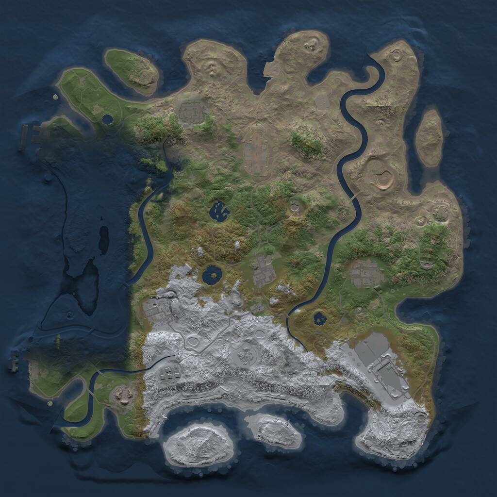 Rust Map: Procedural Map, Size: 3850, Seed: 1718250244, 16 Monuments
