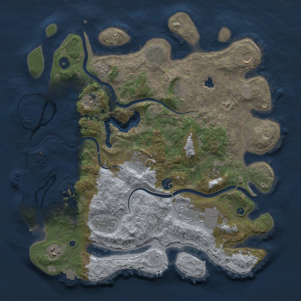 Rust Map: Procedural Map, Size: 4000, Seed: 1253580809, 15 Monuments