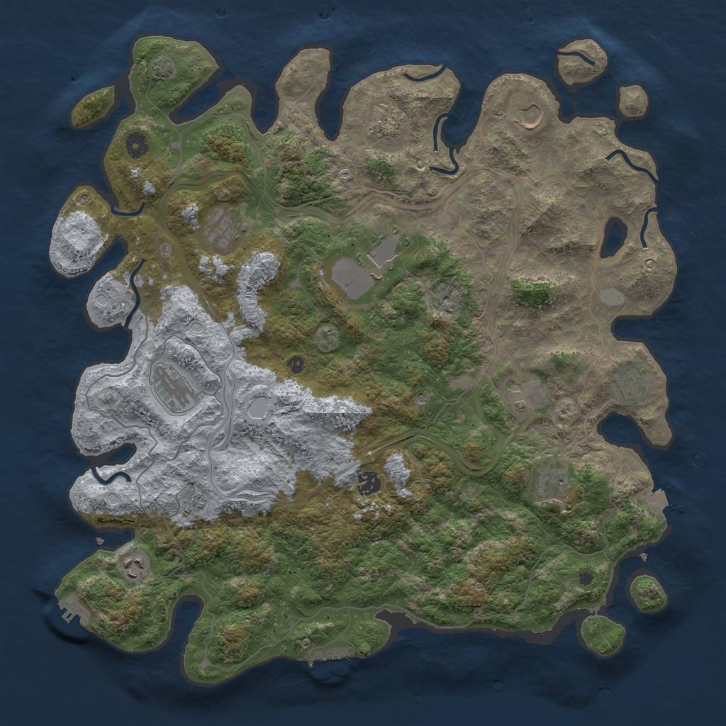 Rust Map: Procedural Map, Size: 4500, Seed: 168176308, 18 Monuments