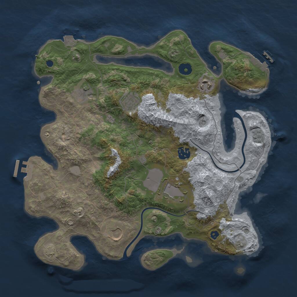 Rust Map: Procedural Map, Size: 3500, Seed: 5564288, 12 Monuments