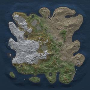 Thumbnail Rust Map: Procedural Map, Size: 3600, Seed: 43778873, 16 Monuments