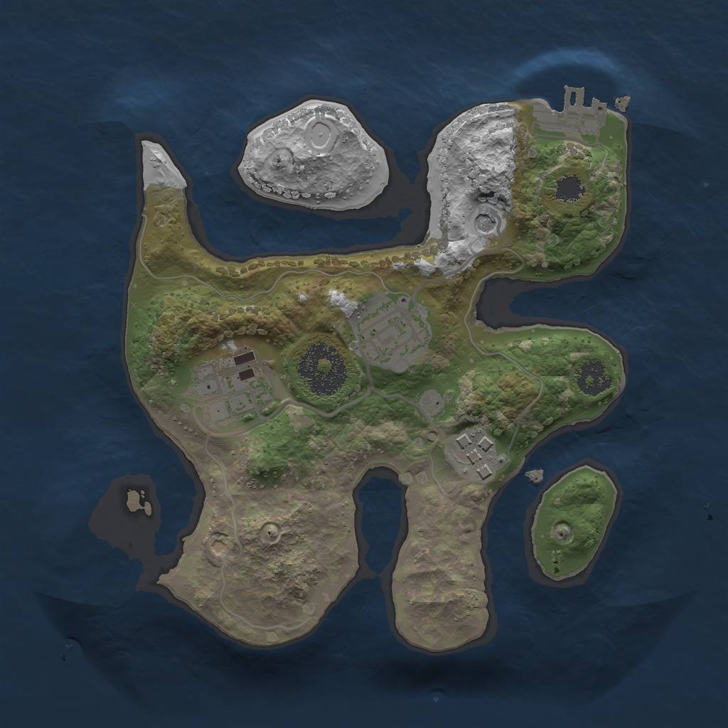 Rust Map: Procedural Map, Size: 2200, Seed: 881464505, 10 Monuments