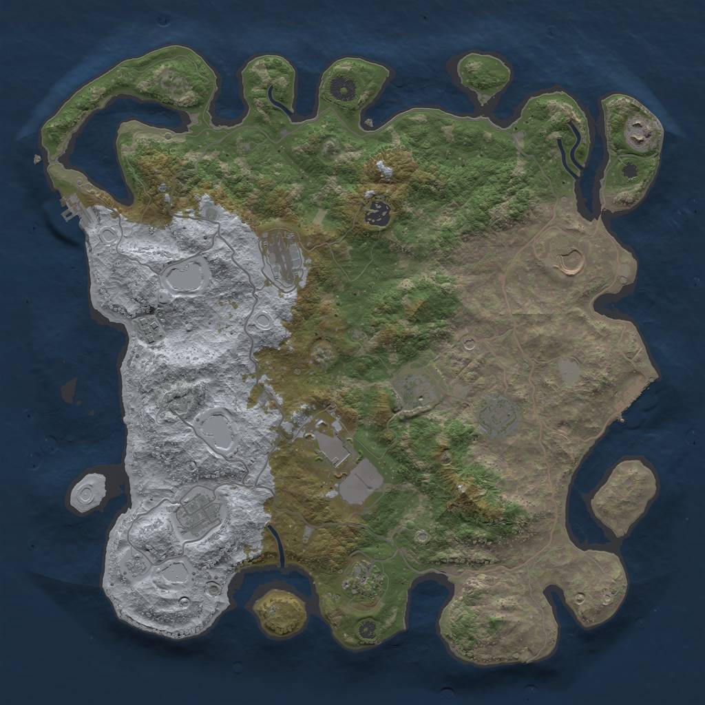 Rust Map: Procedural Map, Size: 4100, Seed: 100, 17 Monuments