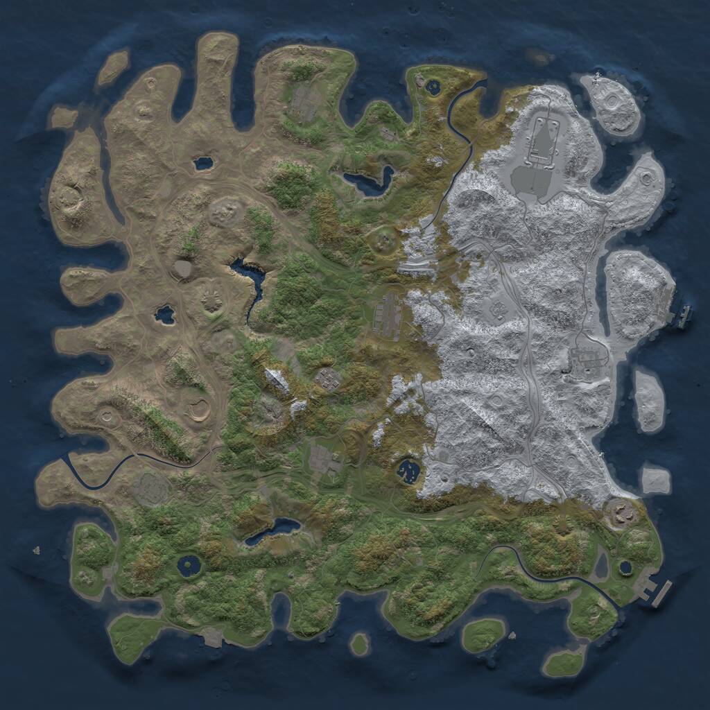 Rust Map: Procedural Map, Size: 4800, Seed: 62548523, 16 Monuments