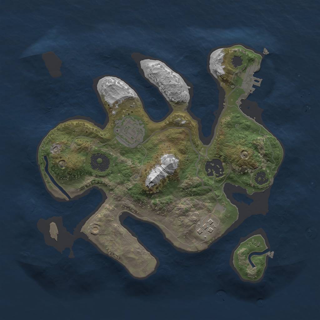 Rust Map: Procedural Map, Size: 2512, Seed: 1234, 9 Monuments