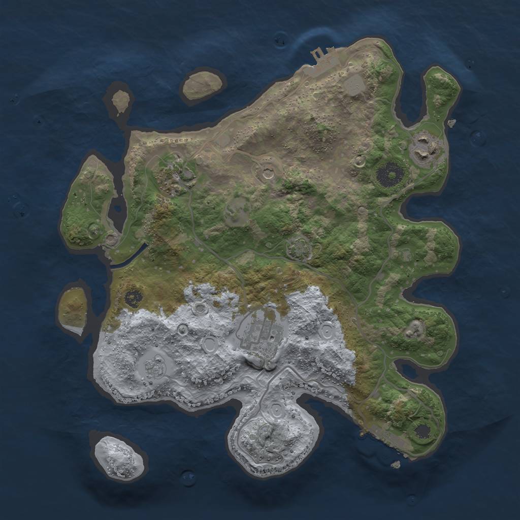 Rust Map: Procedural Map, Size: 3000, Seed: 1948694941, 11 Monuments