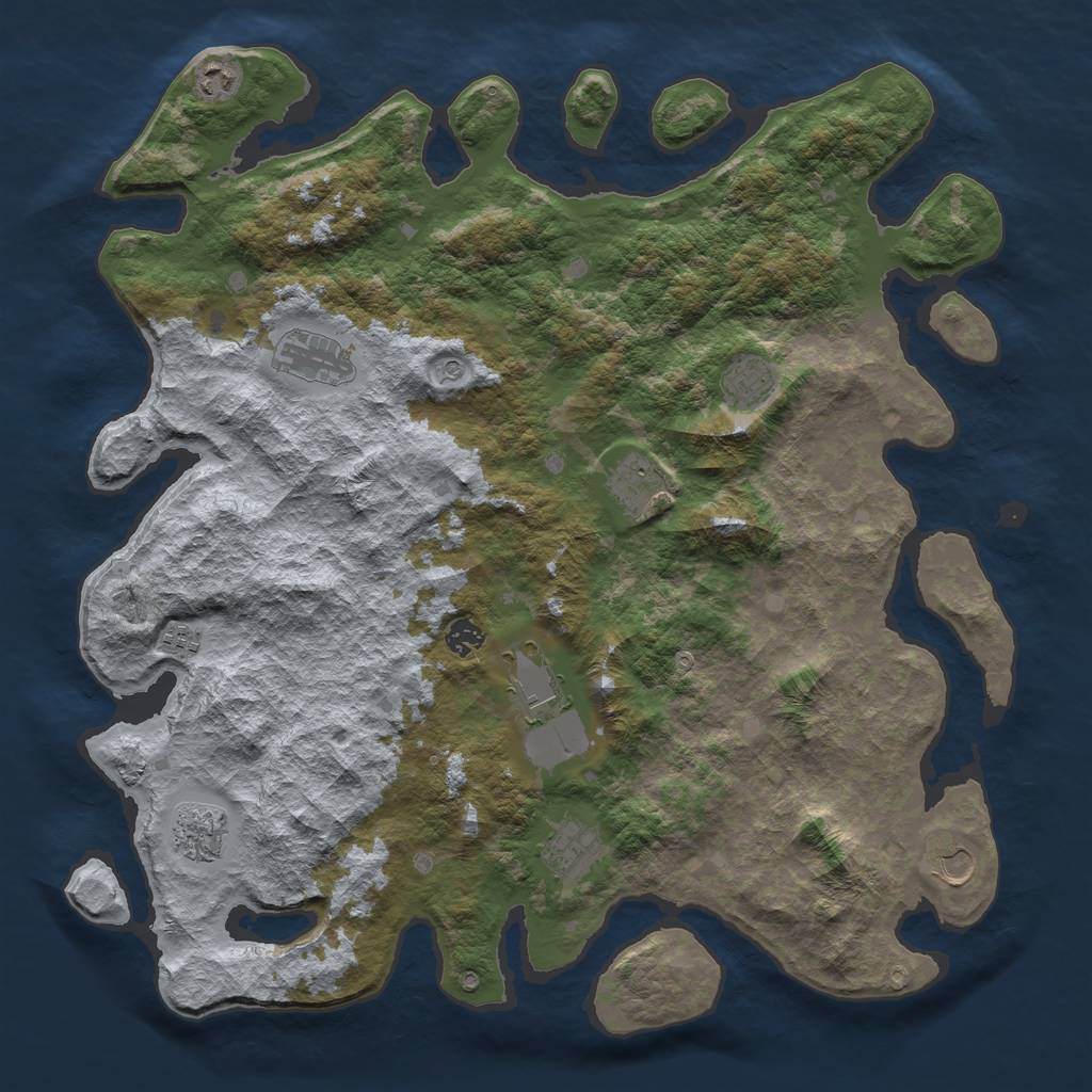 Rust Map: Barren, Size: 4500, Seed: 300, 13 Monuments